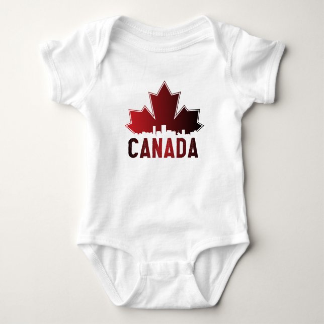 Canada Skyline Gradient Maple Leaf Patriotic Baby Strampler (Vorderseite)