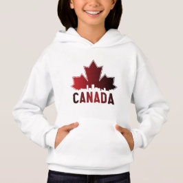 Canada Skyline Gradient Maple Leaf Patriotic Hoodie