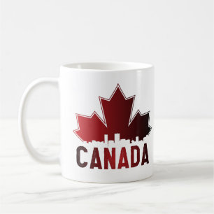 Canada Skyline Gradient Maple Leaf Patriotic Kaffeetasse