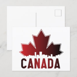 Canada Skyline Gradient Maple Leaf Patriotic Postkarte