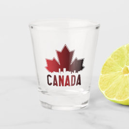 Canada Skyline Gradient Maple Leaf Patriotic Schnapsglas