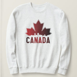 Canada Skyline Gradient Maple Leaf Patriotic Sweatshirt