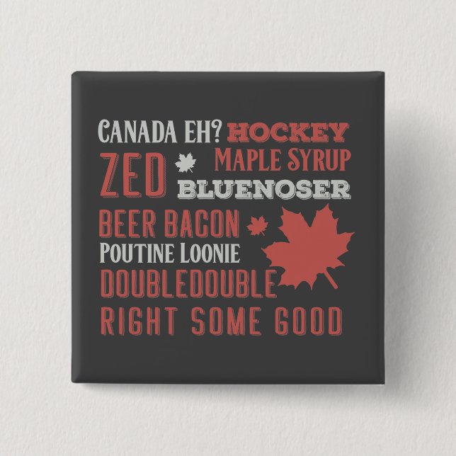 Canada Slang Subway Art Button (Vorderseite)