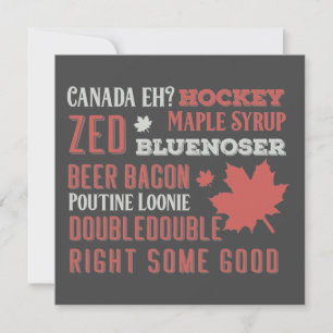 Canada Slang Subway Art Flat Greeting Card Karte