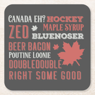 Canada Slang Subway Art Rechteckiger Pappuntersetzer