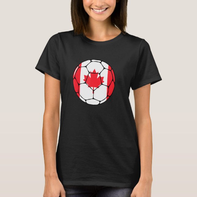 Canada Soccer Ball Flag Jersey Futbol Canadian Foo T-Shirt (Vorderseite)