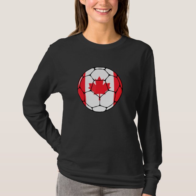 Canada Soccer Ball Flag Jersey Futbol Canadian Foo T-Shirt (Vorderseite)