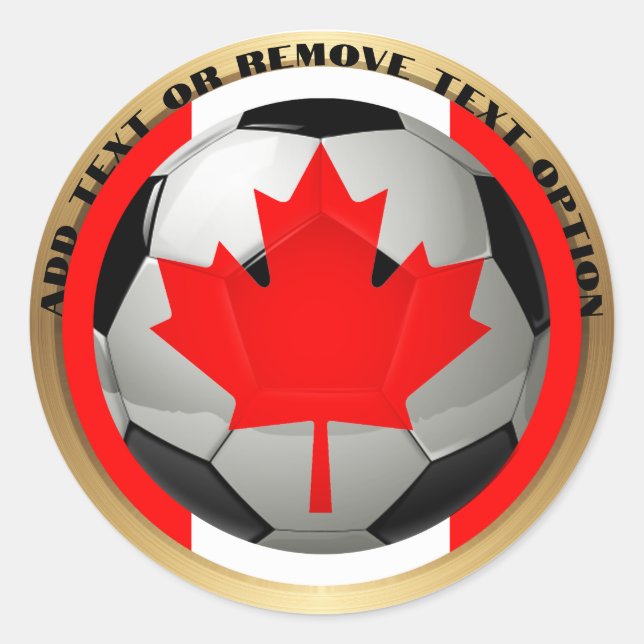 Canada Soccer Ball Sports Runder Aufkleber (Vorderseite)