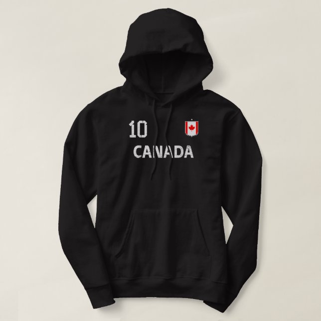 Canada Soccer Fans Jersey Canadian Flag Football L Hoodie (Design vorne)