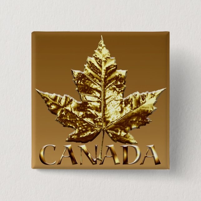 Canada Souvenir Button Gold Canada Buttons Gifts (Vorderseite)