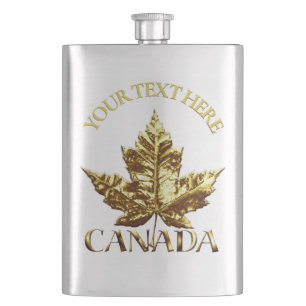 Canada Souvenir Flask Custom Gold Canada Flask Flachmann