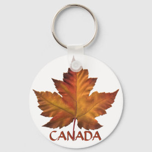 Canada Souvenir Key Chain Gold Chrome Maple Leaf Schlüsselanhänger