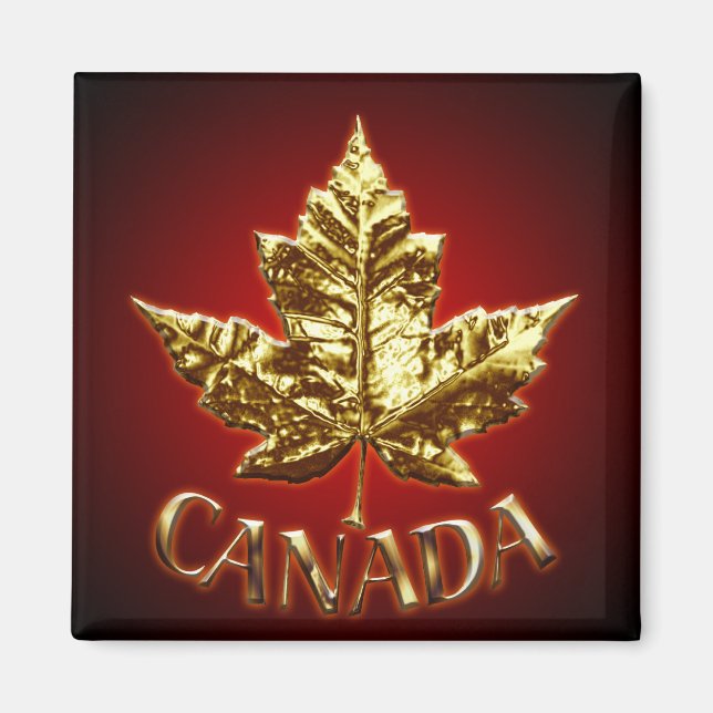 Canada Souvenir Kühlschrankmagnet Gold Maple Leaf  Magnet (Vorne)