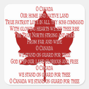 Canada Souvenir Stickers Canadian Anthem Sticker