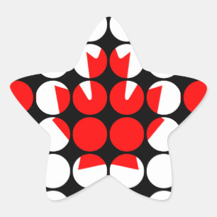 Canada Stylish Girly Chic Polka Dot Canadian Flag Stern-Aufkleber