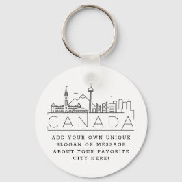 Canada Stylized Skyline Custom Slogan Schlüsselanh Schlüsselanhänger