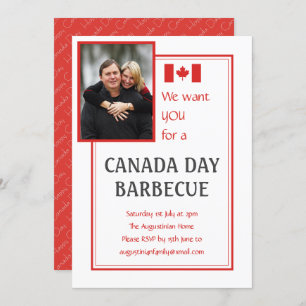 CANADA TAG GRILLEN BARBECUE Individualisierbares F Einladung