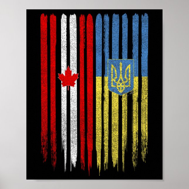 Canada Ukraine Canadian Ukrainian Flag  Poster (Vorne)