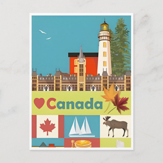 Canada Vintage Travel Leuchtturm Retro alberta Postkarte (Vorderseite)