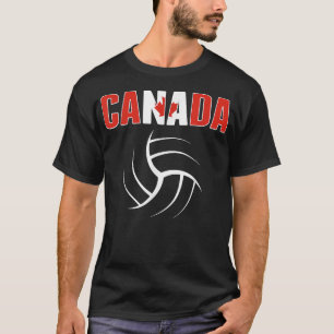 Canada Volleyball Lovers Jersey Canadian Flag Spar T-Shirt