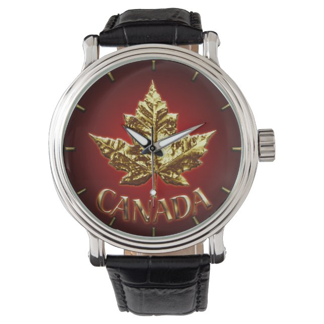 Canada Watch Gold Canada Souvenir Wrist Watches Armbanduhr (Vorderseite)
