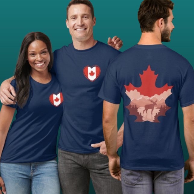 Canada Wildlife Heart Double-Sided Graphic Tee (Von Creator hochgeladen)