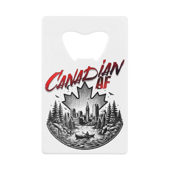 Canadian AF Landschaft Kanuapelblatt Geldbeutel Flaschenöffner (Vorderseite)