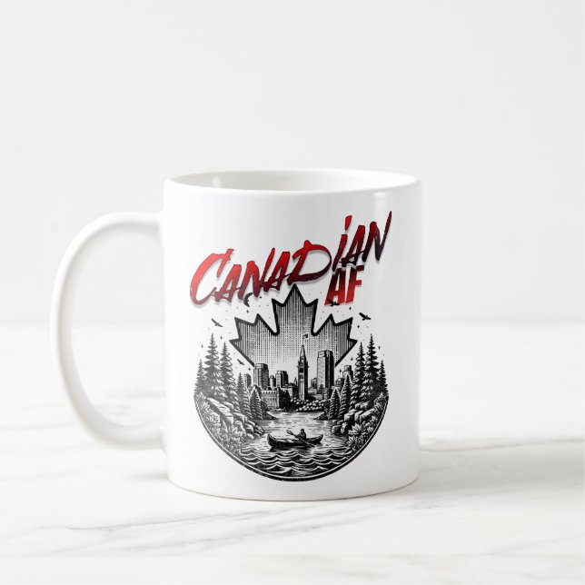 Canadian AF Landschaft Kanuapelblatt Kaffeetasse (Links)