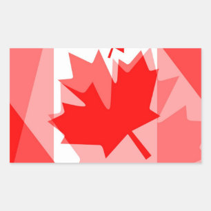 Canadian Ahornleaf überall im Style CANADA Rechteckiger Aufkleber