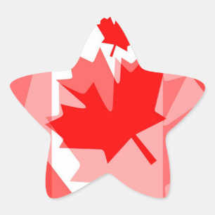 Canadian Ahornleaf überall im Style CANADA Stern-Aufkleber