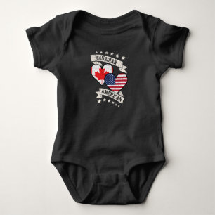 Canadian American Heart Flags Kanada Baby Strampler