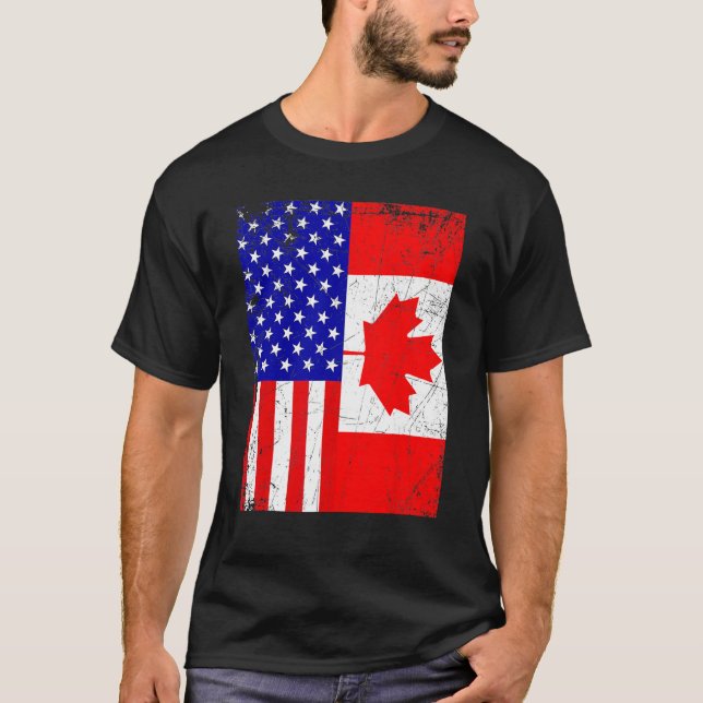 Canadian American Shirt USA Canada Flag 4th Of Jul (Vorderseite)