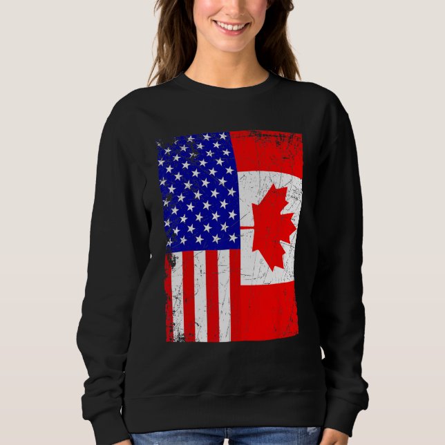 Canadian American Shirt USA Canada Flag 4th Of Jul (Vorderseite)