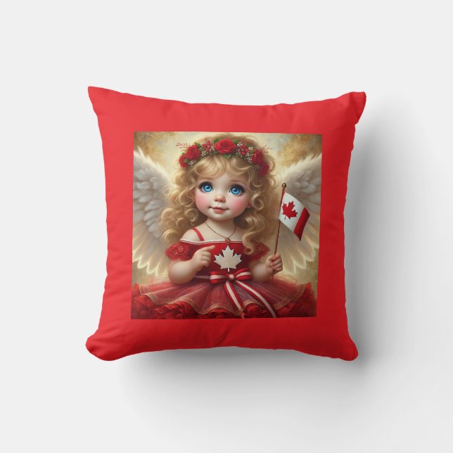 Canadian Angel Throw Pillow Kissen (Vorderseite)