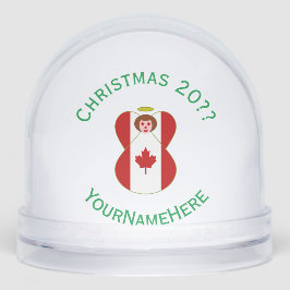 Canadian Angel Weihnachtsflagge Personalisiert Schneekugeln