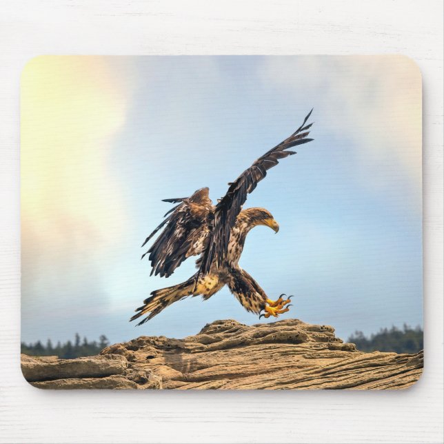 Canadian Bald Eagle Landing Mousepad (Vorne)