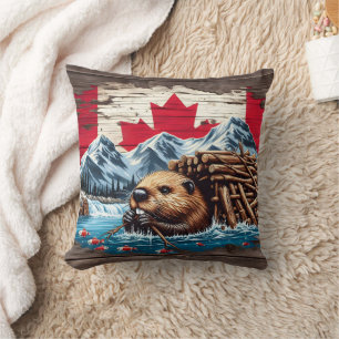 Canadian Beaver Gebäude Lounge am Wasser Kissen