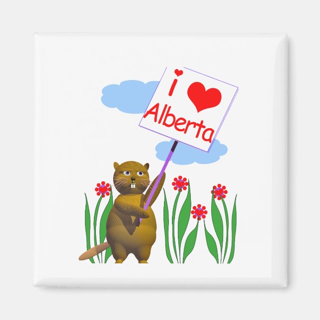Canadian Beaver Lieben Alberta Magnet (Vorne)