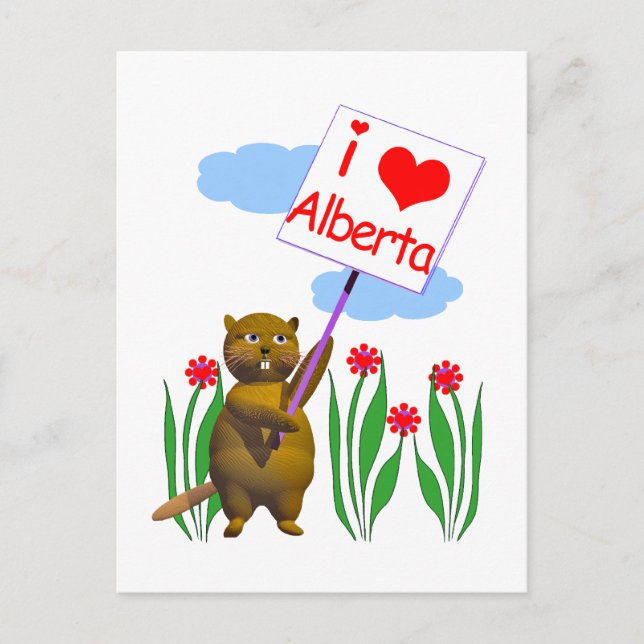 Canadian Beaver Lieben Alberta Postkarte (Vorderseite)