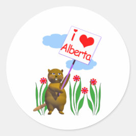 Canadian Beaver Lieben Alberta Runder Aufkleber