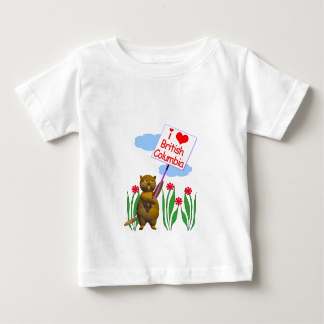 Canadian Beaver Lieben British Columbia Baby T-shirt (Vorderseite)