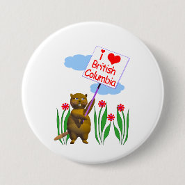 Canadian Beaver Lieben British Columbia Button