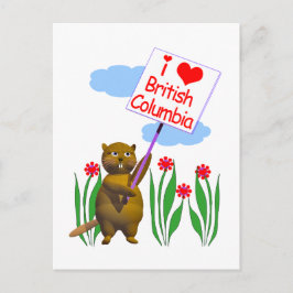Canadian Beaver Lieben British Columbia Postkarte