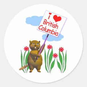 Canadian Beaver Lieben British Columbia Runder Aufkleber