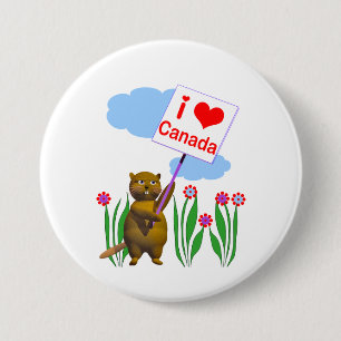 Canadian Beaver Lieben Kanada Button