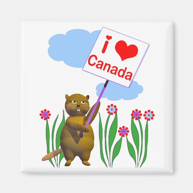 Canadian Beaver Lieben Kanada Magnet (Vorne)