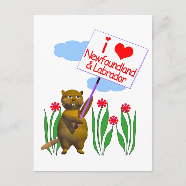 Canadian Beaver Lieben Neufundland, Labrador Postkarte (Vorderseite)