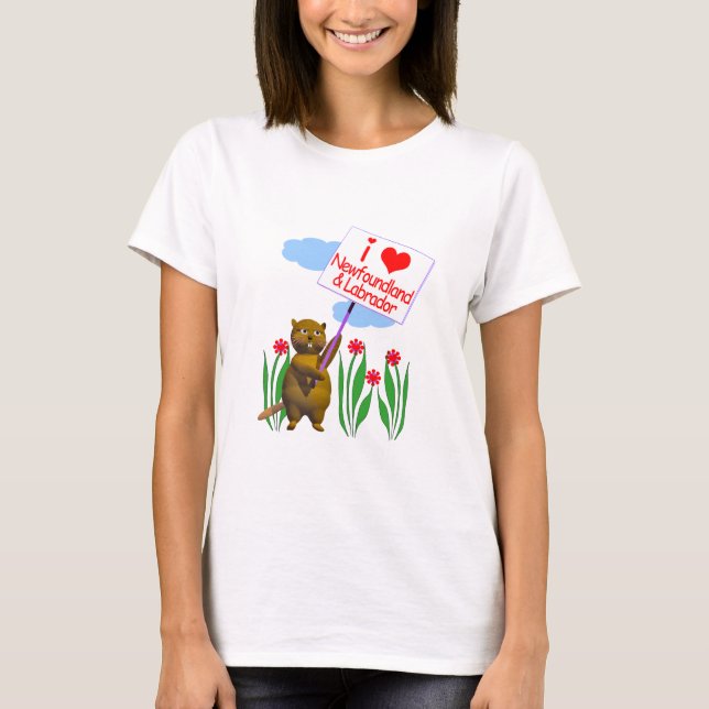 Canadian Beaver Lieben Neufundland, Labrador T-Shirt (Vorderseite)