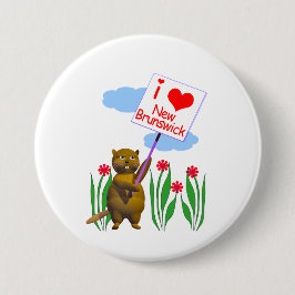 Canadian Beaver Lieben New Brunswick Button