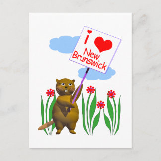 Canadian Beaver Lieben New Brunswick Postkarte